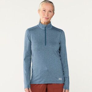 REI Midweight Base Layer Half-Zip Top Women's Size S Teal Soft Shirt